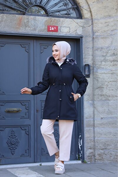 Vibeys Moda Palton și haină de iarnă cu blană în interior și impermeabilă