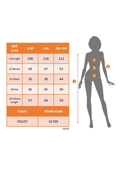 Little Visqon Kadın Uzun Kollu Bisiklet Yaka Taşlı Midi Kadife Elbise