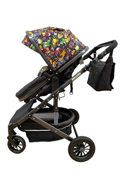 L-Sun 2-in-1 Baby Stroller Carrycot and Sport Seat, Reversible Handle with Suspension, 0-36 months, Multic