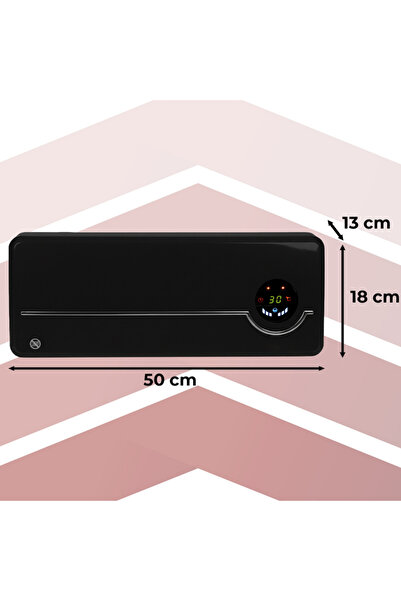 zola Smart electric wall fan heater, 2000W, 3 modes, Swing, 1-24h timer, LED display
