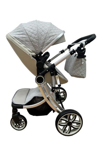 L-Sun 3-in-1 Egg Stroller with Integrated Carrycot and Car Seat, 0-36 months, Gray