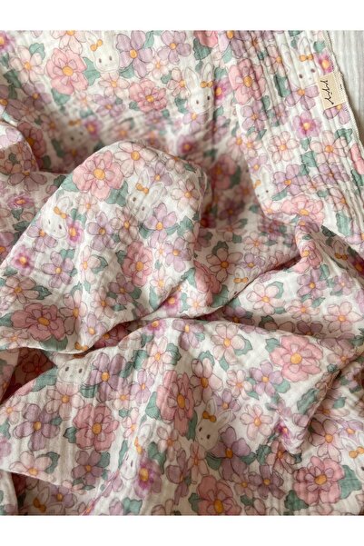 Zezig Tavşansu 4 Katlı Müslin Örtü - 85x100