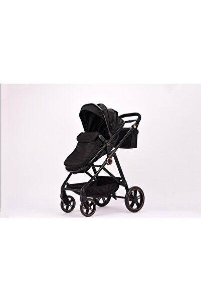 L-Sun 2-in-1 Stroller, Reversible Carrycot, 0-36 Months, Ultra-compact Fold, Black