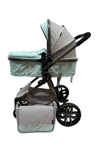 L-Sun 2-in-1 Reversible Stroller, Bassinet and Seat Grey/Turquoise