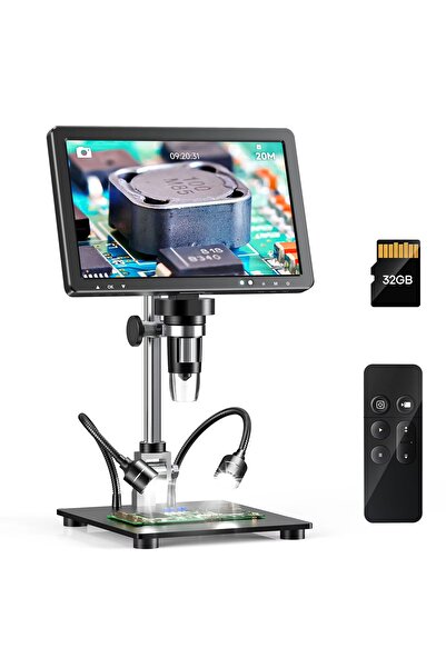 GreaTech 10.1'' DM12 HDMI Dijital Mikroskop 2000X Büyütme 20MP Kamera 10 LED ...