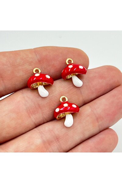 yfhobi 1 Adet - Üç Boyutlu Mineli Mantar Desen Uç, Charm Uç, Altın Kaplama 1....