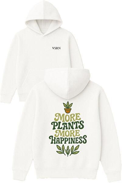 VSRN Mai multe plante, mai mult design. Hanorac alb supradimensionat cu glugă...