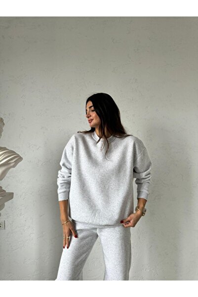 Jose Clothing Σετ oversized Παντελόνια Φούτερ-Φούτερ με επένδυση fleece Χοντρό Παλτό