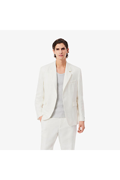 Lacoste Erkek Regular Fit Keten Beyaz Ceket