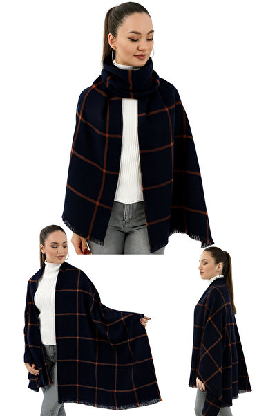 marufshop 1 Piece Women's Large Size Soft Textured Winter Patterned Scarf Shoulder Shawl