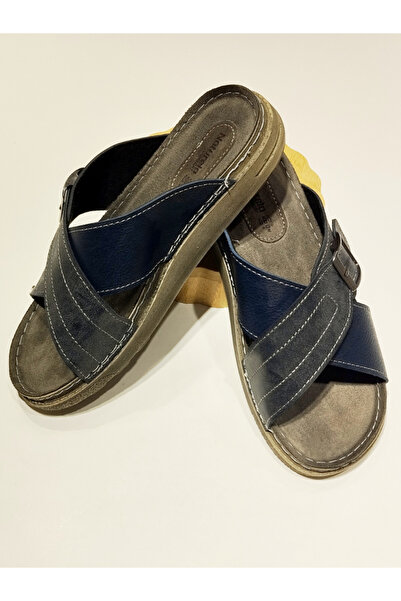 Monalisa Home Size 40 Navy Blue Colorful Figured Fancy Slippers