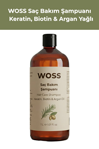 Woss SAÇ BAKIM ŞAMPUANI 1 L – KERATIN, BIOTIN & ARGAN YAĞLI