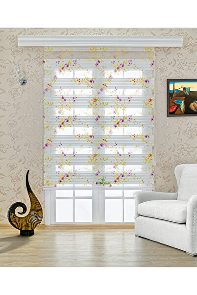 Yznhome Renkli Bahar Dalları Desenli Modern Zebra Perde – YZN-537