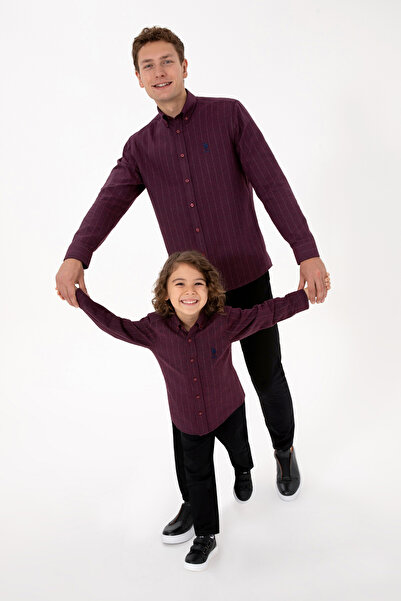 U.S. Polo Assn. Boy's Burgundy Long Sleeve Shirt 50316670-Vr014