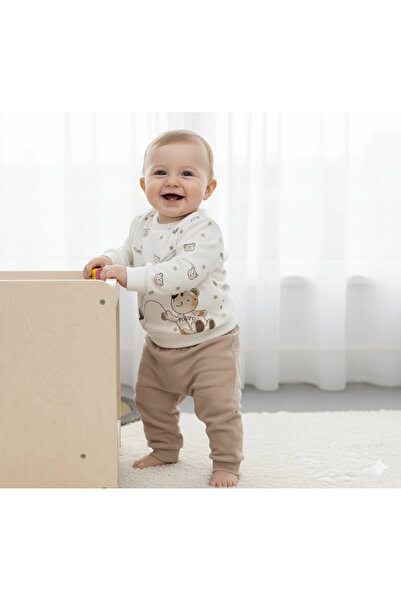 Poppy بدلة كاجوال مكونة من قطعتين للأولاد تيدي بير مطبوع