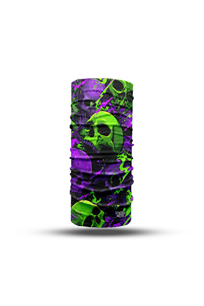 Mode Cool Neon Kabus Desenli Unisex Buff – Motorcu Maske, Boyunluk ve Bandana...