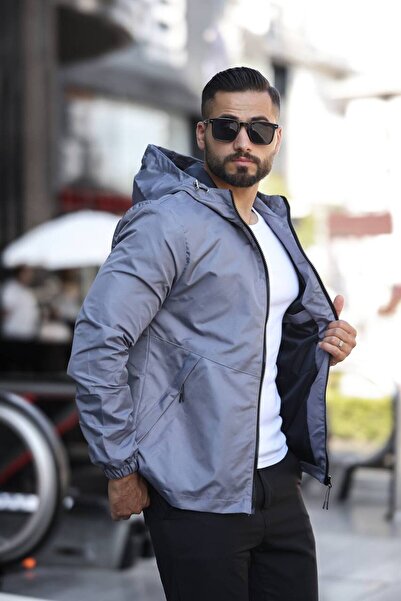 Bossago Jachetă pentru bărbați cu glugă rezistentă la apă și vânt de tranziție