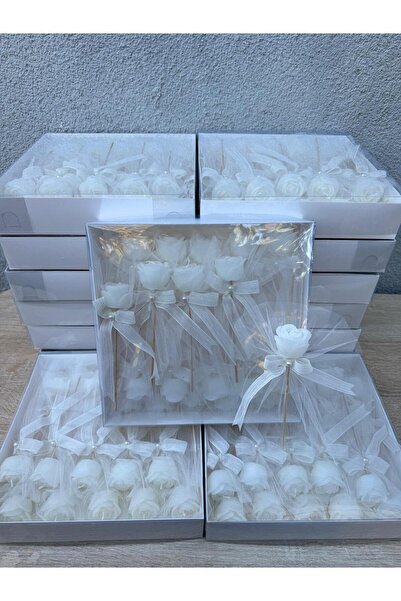 GIFT El yapımı 20 'li tül gül model hediyelik mum