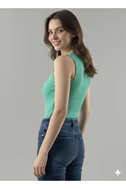 rushana Women's Strap Tank Top, Waffle Pattern, Ribbed Knit Fabric, Full Lycra, Flexible