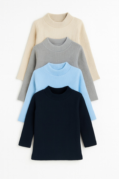 mini kanka Children 3-16 Years Old 4-Piece Thin Camisole Knitwear Sweater Set – Comfortable and Stylish Basic Model 4 Pieces