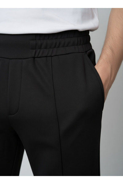 ZUZUQO Modal Kumaş Nervür Detaylı Beli Lastikli Premium Pantolon