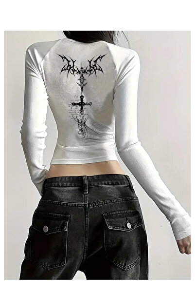 Köstebek Tribal Dragon Back Printed Basic Blouse