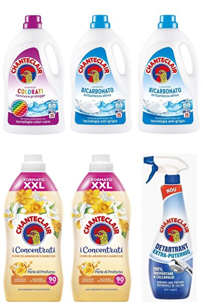 chante clair Set 6 Chanteclair Mixed: 1x Color laundry detergent, , 1575ml, 35 washes, 2x Bicarbonate laundry detergent, , 157