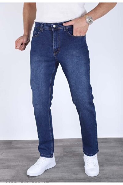 MYRAB DENİM Men's Navy Blue Regular Fit Stretch Fabric Stretch Jeans Denim Je...