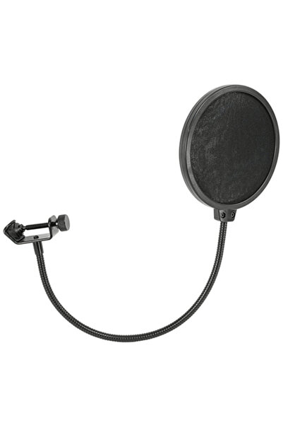 LTC Filtru anti-pop pentru microfon cu clemă metalică, braț de 35 cm, plasă d...