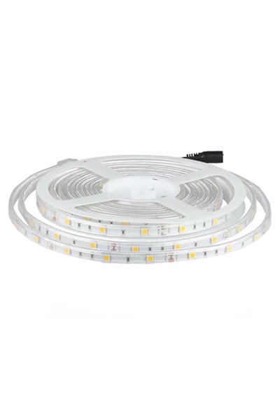 V-TAC Bandă LED SMD 5050 de 5m, 12V, 30 LED-uri/m, IP65, Alb rece 6000K
