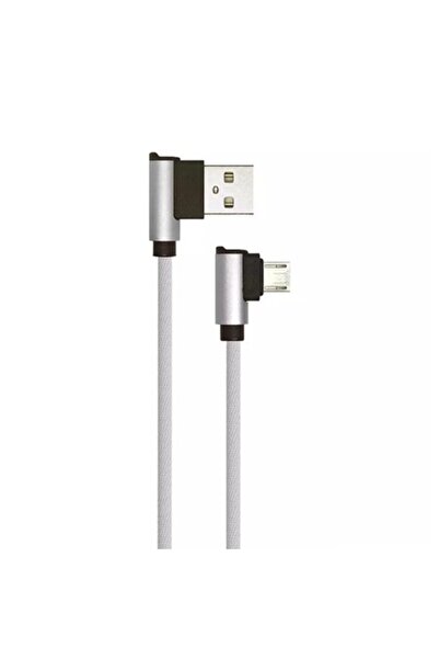 V-TAC Cablu Micro USB 1m, 90 °   Angle, Ediția Diamond, Argintiu