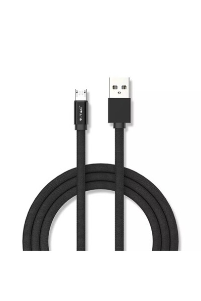 V-TAC Cablu Micro USB Ediția Ruby 1 m, 2.4A, Negru
