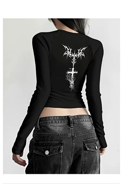 Köstebek Tribal Dragon Back Printed Basic Blouse