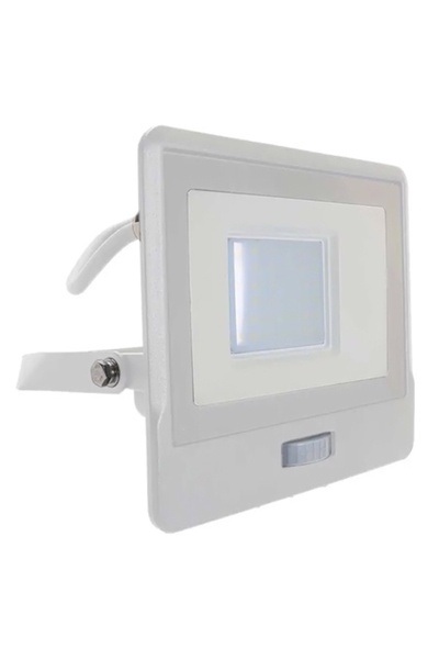 V-TAC Proiector LED de 30W cu senzor de mișcare, 6400K, IP65, Alb
