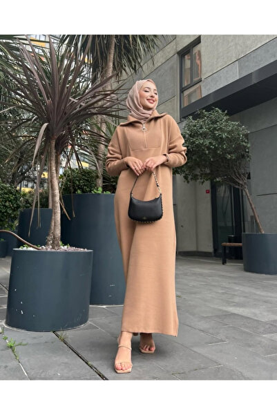 Jose Clothing Enzo Premium Yarn Series Zipper Long Knitwear Dress