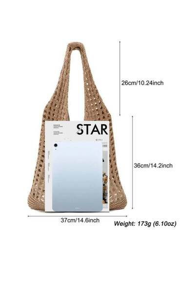 Generic Crochet Mesh Beach Tote — Summer Shoulder Bag, Knitted Boho Women's Tote