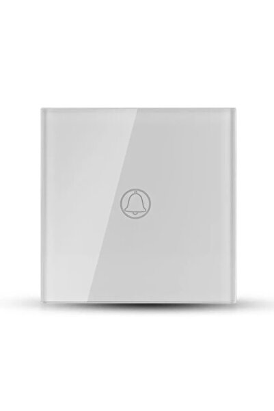 V-TAC Întrerupător cu buton tip clopot din sticlă albă, 86x86 mm, IP20