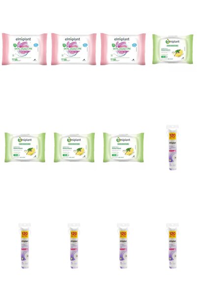 ELMIPLANT Set 12 Mixt: 3x Servetele demachiante ten uscat sensibil Skin Moisture, 25, 4x Servetele d