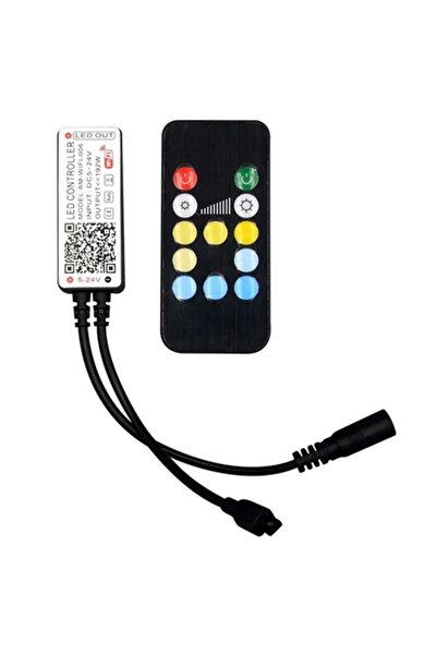 V-TAC Controler WiFi 3-în-1 pentru bandă LED, cu 12 butoane, DC 12/24V, 6A