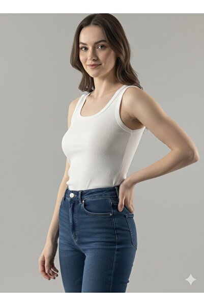 rushana Women's Strap Tank Top, Waffle Pattern, Ribbed Knit Fabric, Full Lycra, Flexible