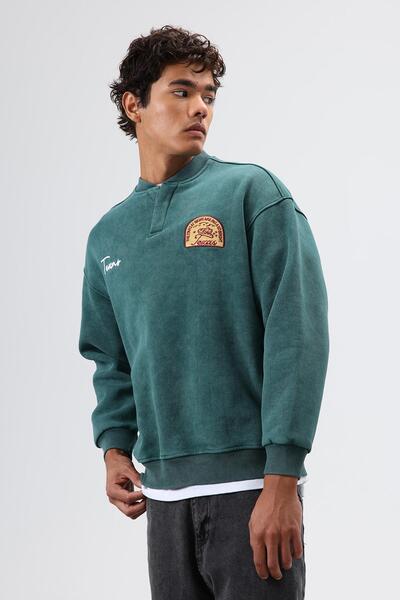 VAMOSCLO oversized Φούτερ με λαιμόκοψη με τύπωμα Nefti