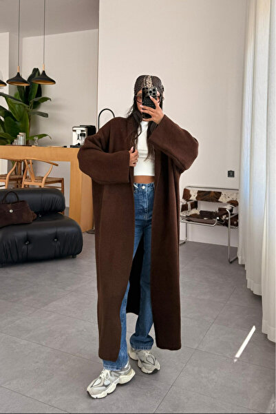 Bak'ap Premium Trend Χειμερινή μακριά μάλλινη ζακέτα