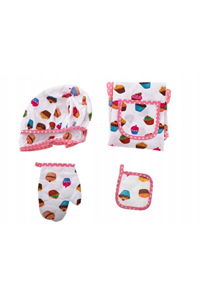 zola Children's cook set, Apron, bonnet, glove and utensils, briose model