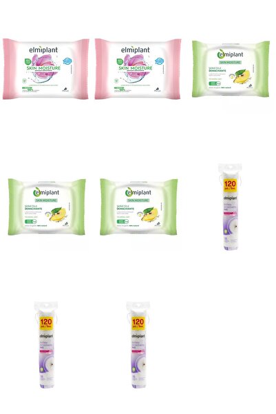 ELMIPLANT Set 8 Mixt: 2x Servetele demachiante ten uscat sensibil Skin Moisture, 25, 3x Servetele de