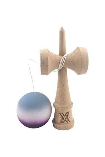 Flippy Kendama X Original, Professional, Flippy, Rubber Grip, Wooden, 18 cm, Gray/White/Purple