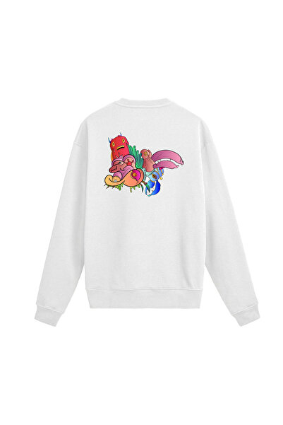 Colermi Back Printed Color Character Sweatshirt