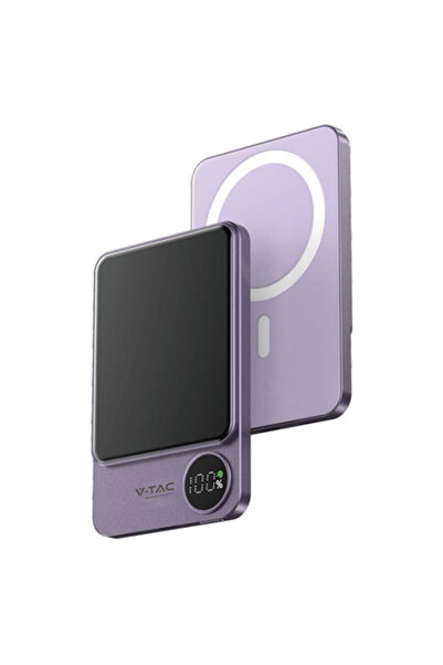 V-TAC Baterie externă magnetică wireless ultra subțire 5000mAh 20W USB-C