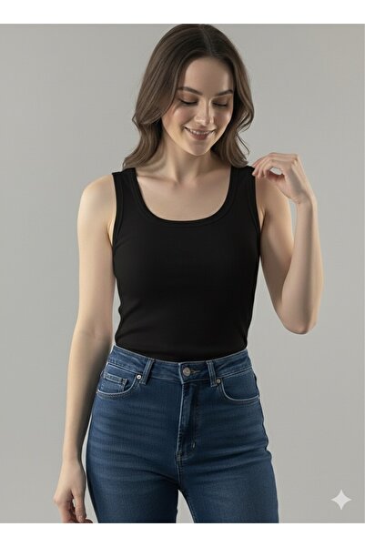 rushana Women's Strap Tank Top, Waffle Pattern, Ribbed Knit Fabric, Full Lycra, Flexible