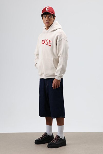 VAMOSCLO oversized με τύπωμα με κουκούλα Φούτερ Πέτρα