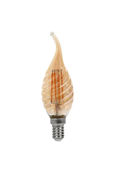 V-TAC Bec LED cu filament E14 4W, Alb cald 2200K, Formă de flacără